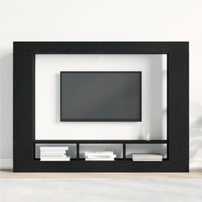 vidaXL Κονσόλα Τηλεόρασης Τοίχου Μαύρο Δρυς 152x22x113 εκ.
