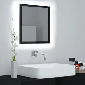 Καθρέφτης Μπάνιου με LED Γυαλ. Μαύρο 40x8,5x37 εκ. Ακρυλικός