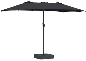 vidaXL Ομπρέλα Κήπου Μαύρο 385 x 209 x 244 εκατοστά ύφασμα