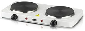 RAF Επιτραπέζια εστία εμαγιέ διπλή 1000W λευκή R.8020A