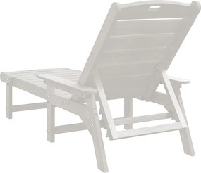 vidaXL Ξαπλώστρα Λευκό 195,5 x 53 x 98,5 εκ HDPE
