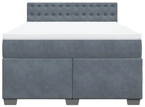 ΚΡΕΒΑΤΙ BOXSPRING ΜΕ ΣΤΡΩΜΑ ΣΚΟΥΡΟ ΓΚΡΙ 140X200 ΕΚ. ΒΕΛΟΥΔΙΝΟ 3288643