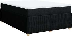 vidaXL Κρεβάτι Boxspring με Στρώμα Μαύρο 140x200 εκ. Υφασμάτινο