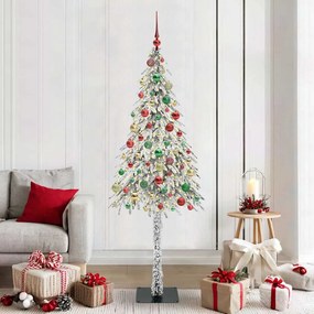 vidaXL Χριστουγεννιάτικο Δέντρο με 300 LED Λευκό 180 cm ΠΕ και Ατσάλι