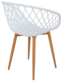 ΠΟΛΥΘΡΟΝΑ ΠΟΛΥΠΡΟΠΥΛΕΝΙΟΥ ΛΕΥΚΗ ΜΕ ΜΕΤΑΛΛΙΚΑ ΠΟΔΙΑ ΑΠΟΜΙΜΗΣΗ ΞΥΛΟΥ ARIADNE HM8001.01 62,5x56x80 εκ.