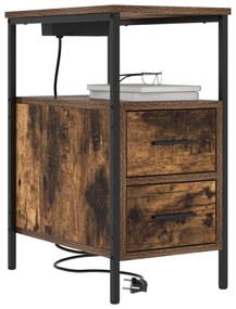 vidaXL Κουτιά Κρεβατοκάμαρας 2 pcs Καπνιστή δρυς 30 x 48 x 61 εκ