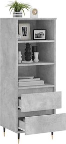 vidaXL Ντουλάπι Γκρι Σκυρ. 40x36x110 εκ. από Επεξεργασμένο Ξύλο