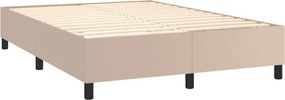 vidaXL Κρεβάτι Boxspring με Στρώμα Καπουτσίνο 140x200εκ.από Συνθ.Δέρμα