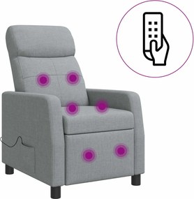 vidaXL Κάθισμα μασάζ Ανοιχτό γκρι Ύφασμα