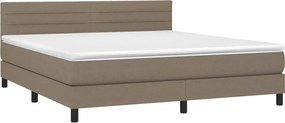 vidaXL Κρεβάτι Boxspring με Στρώμα Taupe 180x200 εκ. Υφασμάτινο
