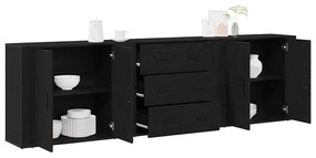 vidaXL Πλαϊνό γραφείο Μαύρη Οξυά 240 x 33 x 70 εκ. Επεξεργασμένο ξύλο