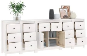 vidaXL Ντουλάπι Λευκό 230 x 35 x 80 εκ. από Μασίφ Ξύλο Πεύκου