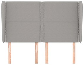 Κεφαλάρι με Πτερύγια Ανοιχτό Γκρι 147x23x118/128 εκ. Υφασμάτινο 3117814