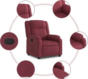 vidaXL Πολυθρόνα Ανακλινόμενη Μπορντό Υφασμάτινη