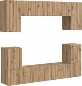 vidaXL Σετ επίπλου τηλεόρασης 5 τμχ. Artisan Oak Επεξεργασμένο Ξύλο
