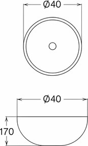 Tema Liberty White Ø40 - Επιτραπέζιος Νιπτήρας με Υφή Πέτρας