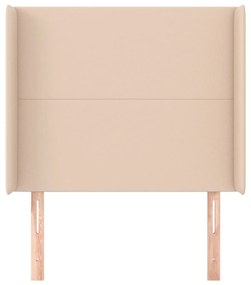 vidaXL Κεφαλάρι με Πτερύγια Καπουτσίνο 103x16x118/128 εκ. Συνθ. Δέρμα