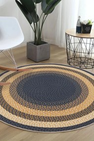 Χαλί Woopamuk526 599HFT5431 Navy Blue-Yellow Conceptum Hypnose 100X100cm Round