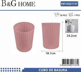 Κάδος απορριμμάτων μπάνιου πλαστικός - Pink - 21737