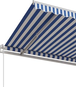 vidaXL Τέντα Συρόμενη Αυτόματη Μπλε / Λευκό 500x350 εκ.