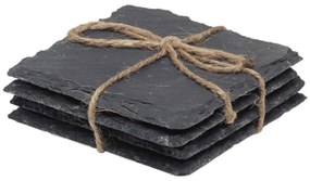 Σουβέρ (Σετ 4Τμχ) 03.99358 10x10cm Black Slate