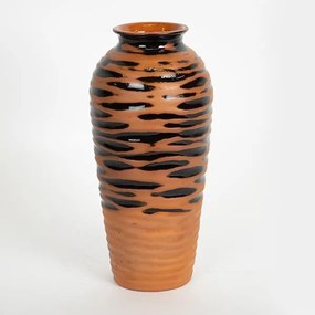 ΒΑΖΟ ΚΕΡΑΜΙΚΟ ΤΕΡΑΚΟΤΑ - ΜΑΥΡΟ 13.5x13.5x28.8cm|752-20233