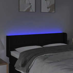 vidaXL Κεφαλάρι Κρεβατιού LED Μαύρο 147x16x78/88 εκ. Υφασμάτινο