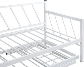 Κρεβάτι-Καναπές Remmie pakoworld μέταλλο λευκό 90x190εκ