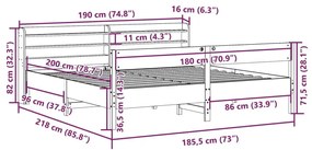 Σκελετός Κρεβ. Χωρίς Στρώμα Καφέ Κεριού 180x200 εκ Μασίφ Πεύκο - Καφέ