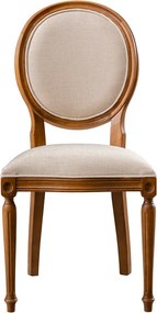Καρέκλα Καρυδί / Μπεζ AZEL 48x98x49