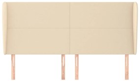 vidaXL Κεφαλάρι με Πτερύγια Κρεμ 163x23x118/128 εκ. Υφασμάτινο