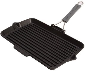 Γκριλιέρα Μαντεμένια Με Χερούλι Σιλικόνης Grill Symphony 40509-343 34x21cm Black Staub Μαντέμι