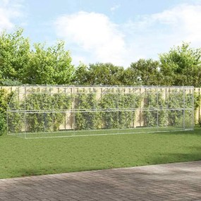 vidaXL Κλουβί Σκύλου 4 pcs Ασημί 8 x 2 x 2 m Γαλβανισμένος χάλυβας