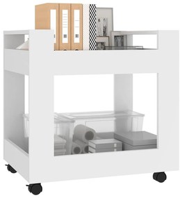 vidaXL Τρόλεϊ Γραφείου Λευκό 60x45x60 εκ. από Επεξεργασμένο Ξύλο