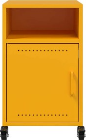 vidaXL Κομοδίνα 2 τεμ. Μουσταρδί 36x39x59 εκ. από Χάλυβα