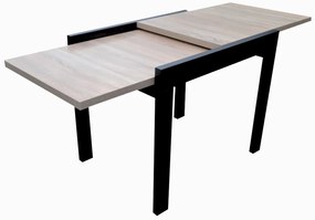 1219921798 Τραπέζι κουζίνας ξύλινο Kors  Sonoma ανοιχτό/ Μαύρο, 89-178/69/76 εκ., Genomax, 1 Τεμάχιο