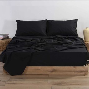 Σεντόνι Διπλο Με Λάστιχο (140x200+30) Nef-Nef Homeware Basic Μαύρο