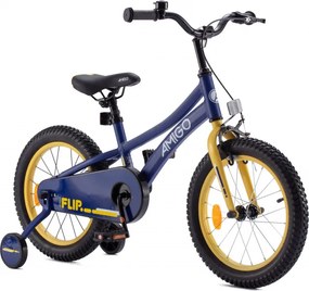 Flip 16 Inch 25 cm Boys Coaster Brake Dark Blue/Yellow