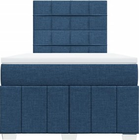 vidaXL Κρεβάτι Boxspring με Στρώμα Μπλε 120x200 εκ. Υφασμάτινο