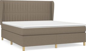 vidaXL Κρεβάτι Boxspring με Στρώμα Taupe 180x200 εκ. Υφασμάτινο