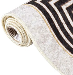 vidaXL Χαλί Πλενόμενο Αντιολισθητικό Ανοιχτό Μπεζ 120 x 180 εκ.