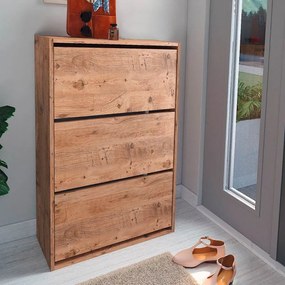 Παπουτσοθήκη μελαμίνης Nave 18 ζευγών pine oak 74x24x110εκ