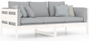 vidaXL Καναπές Κρεβάτι Λευκός 90 x 190 εκ. από Μασίφ Ξύλο Πεύκου