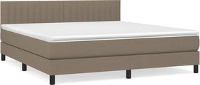 vidaXL Κρεβάτι Boxspring με Στρώμα Taupe 180x200 εκ. Υφασμάτινο