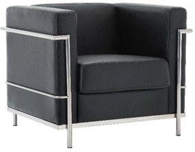 Πολυθρόνα Genova 87Χ75Χ72 Inox/PU Μαύρο