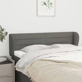 Κεφαλάρι με Πτερύγια Σκούρο Γκρι 147 x 23 x 78/88εκ. Υφασμάτινο 3117283
