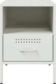 vidaXL Κομοδίνο Λευκό 36x39x50,5 εκ. από Χάλυβα
