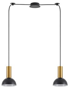 SE21-GM-4-BL2-MS3 ADEPT TUBE Gold Matt Pendant Black Metal Shade+