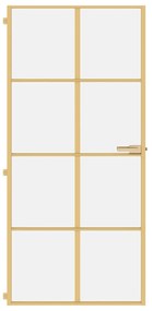 vidaXL Εσωτερική Πόρτα Χρυσή 93 x 201,5 εκ. Ψημένο Γυαλί &amp; Αλουμίνιο