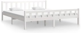 vidaXL Πλαίσιο Κρεβατιού Λευκό 160 x 200 εκ. από Μασίφ Ξύλο